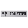 Metafranc Hinweisschild D+H Toiletten Aluminium grau