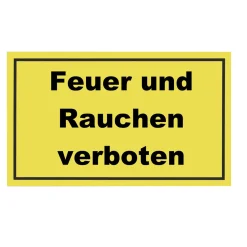 Metafranc Hinweisschild Feuer und Rauchen Kunststoff gelb