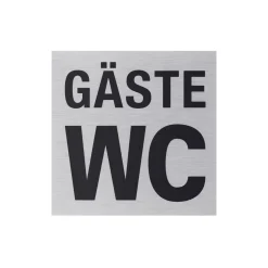 Metafranc Hinweisschild Gäste WC Aluminium grau