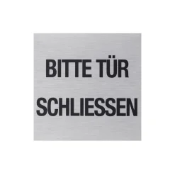 Metafranc Hinweisschild Tür schließen Aluminium grau