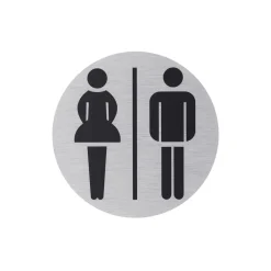 Metafranc Hinweisschild WC Damen und Herren Aluminium grau