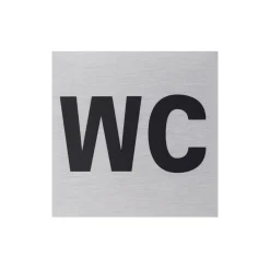 Metafranc Hinweisschild WC Text Aluminium grau