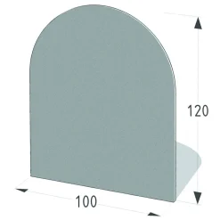 Metallbodenplatte Rundbogen 100 x 120 cm silber antik