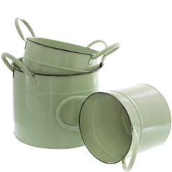 Metalleimer mittel Durchmesser 17,5 x 18 cm grün