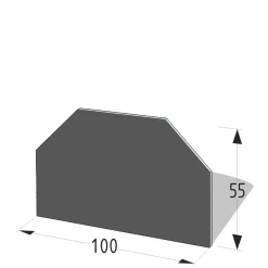 Metallvorlegeplatte 6-Eck 100 x 55 cm schwarz