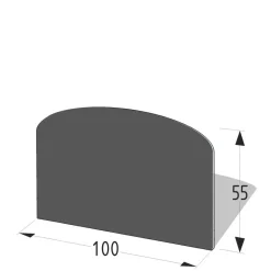 Metallvorlegeplatte Segmentbogen 100 x 55 cm schwarz