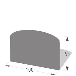 Metallvorlegeplatte Segmentbogen 100 x 55 cm grau