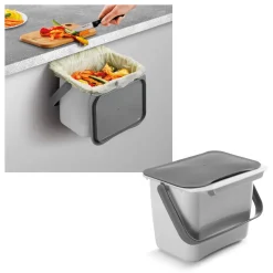 Metaltex Bio-Abfallsammler Bin Tex 19,3 x 24,6 x 19 cm grau