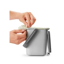 Metaltex Bio-Abfallsammler Bin Tex 19,3 x 24,6 x 19 cm grau