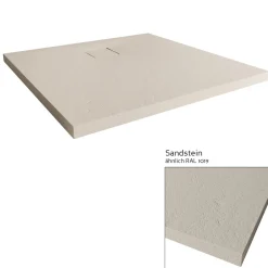 Mineralgruss-Duschwanne Modern Line Steinoptik, Sandstein, 1000 / 1200 mm