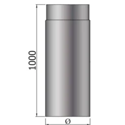 MyFireTool Rauchrohr 1000 mm Ø 120 mm grau 2 mm