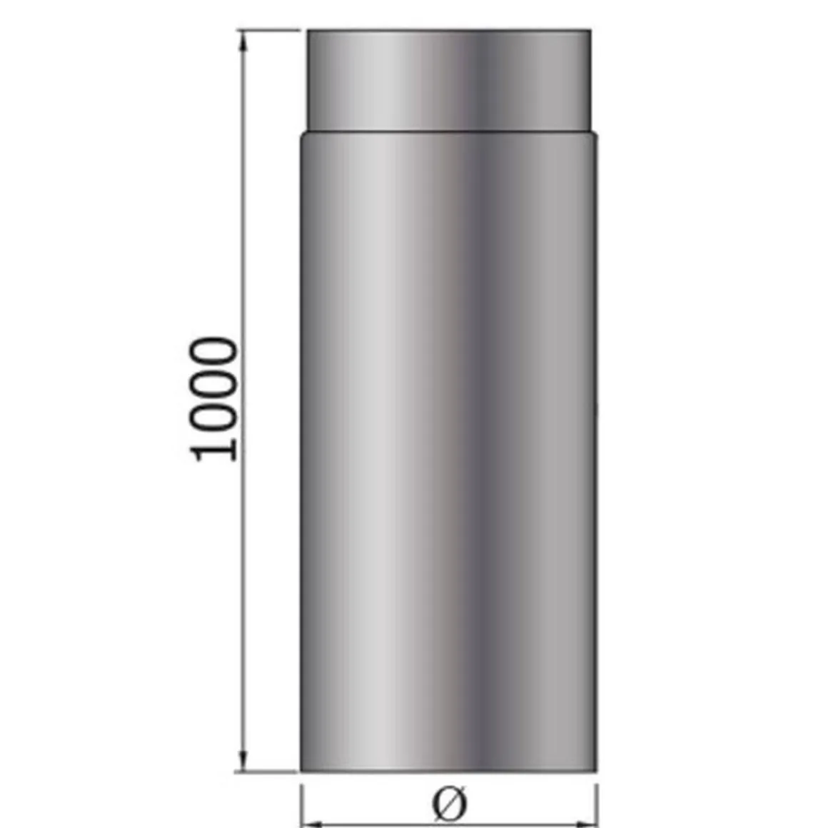 MyFireTool Rauchrohr 1000 mm Ø 120 mm grau 2 mm