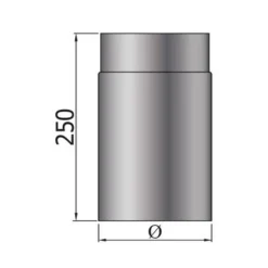 MyFireTool Rauchrohr 250 mm Ø 150 mm schwarz 2 mm