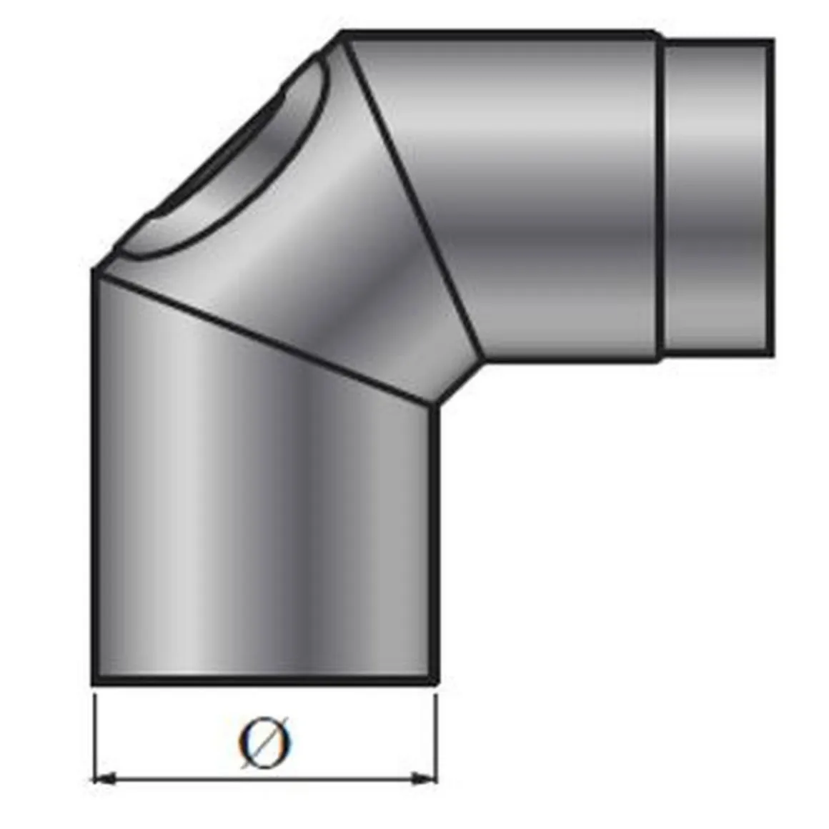 MyFireTool Rauchrohrbogen FAL 90 Grad Ø 120 mm 0,6mm