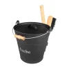 MyFireTool Ascheeimer schwarz 26,5 x 30 cm
