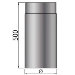 MyFireTool Rauchrohr 500 mm Ø 150 mm schwarz 2 mm