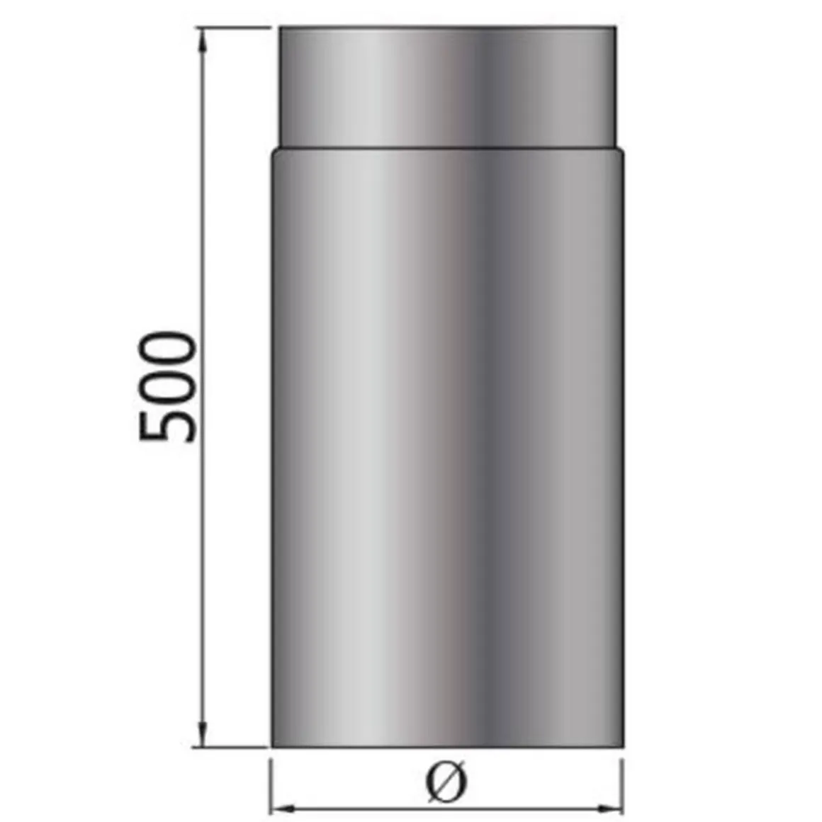 MyFireTool Rauchrohr 500 mm Ø 150 mm schwarz 2 mm