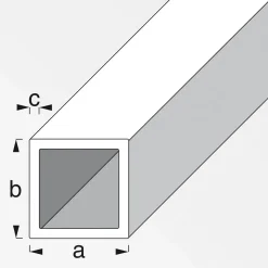 MyTool Vierkant-Rohr 20 x 20 x 1 mm 1m silber