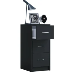 Nachttisch Boxal Maxi grau/weiß