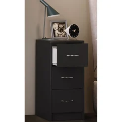 Nachttisch Boxal Maxi grau/weiß