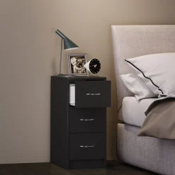 Nachttisch Boxal Maxi grau/weiß