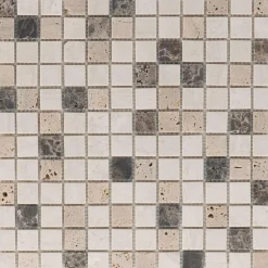 Natursteinmosaik Kronos Travertin Beige 30,5 x 0,8 cm