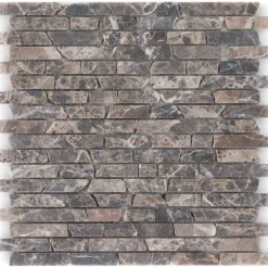 Natursteinmosaik Marmor Marron Slimbrick 30,5 x 30,5 cm