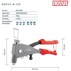 Novus Blindnietmutterzange N-120