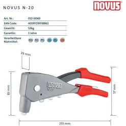 Novus Blindnietzange N-20