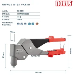 Novus Blindnietzange N-25 vario