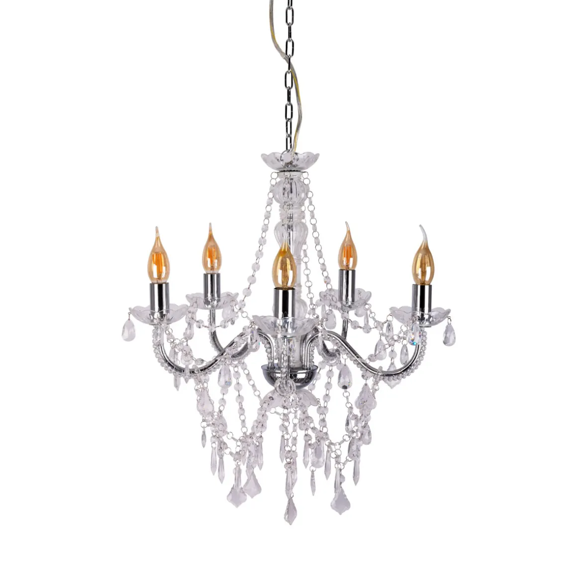 näve Kronleuchter Cecilia silber 5er