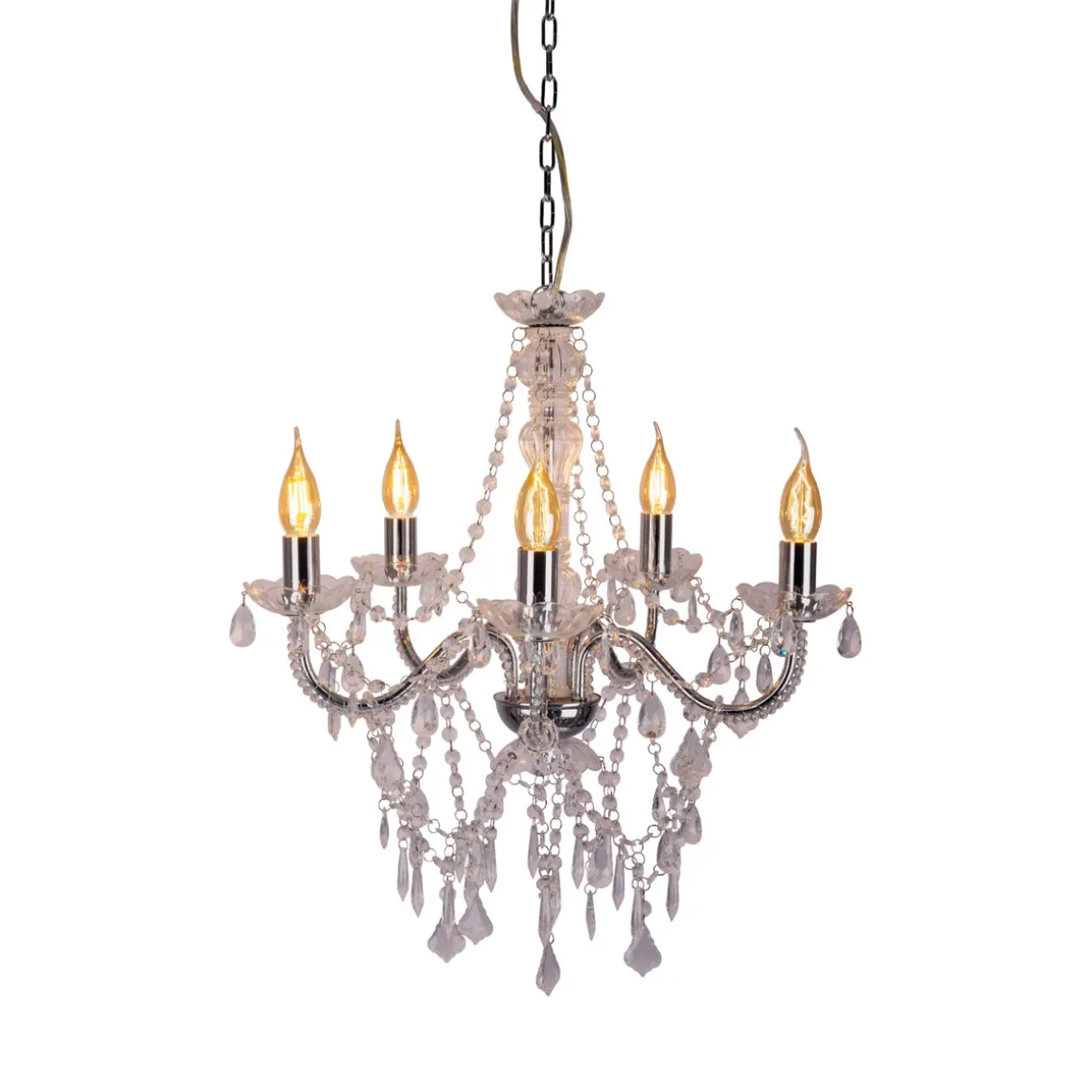 näve Kronleuchter Cecilia silber 5er