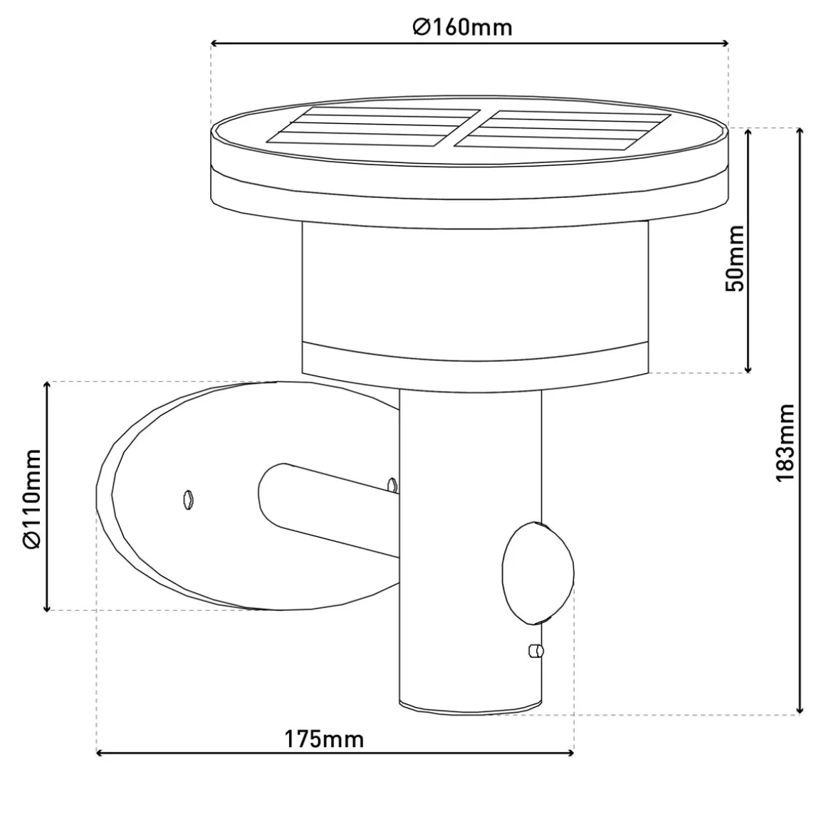 näve LED-Solar Außenwandleuchte Nora