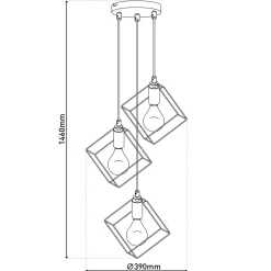 näve Pendelleuchte Canto schwarz 3er
