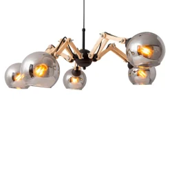 näve Pendelleuchte Soito schwarz Glas 5er