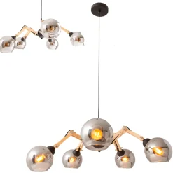 näve Pendelleuchte Soito schwarz Glas 5er