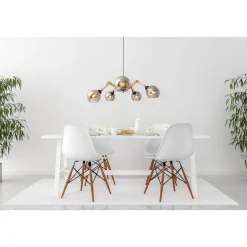 näve Pendelleuchte Soito schwarz Glas 5er