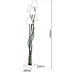näve Stehleuchte Boho braun 4er