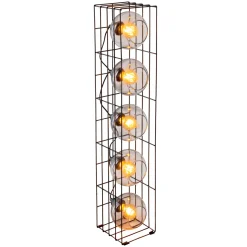 näve Stehleuchte Cesta schwarz Glas