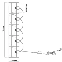 näve Stehleuchte Cesta schwarz Glas
