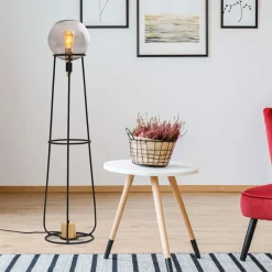 näve Stehleuchte Stelo schwarz Glas