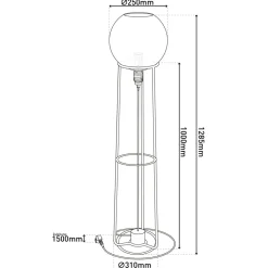 näve Stehleuchte Stelo schwarz Glas