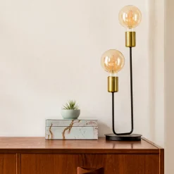 näve Tischleuchte Modo schwarz Metall 2er