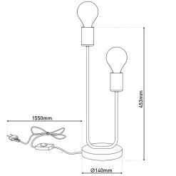 näve Tischleuchte Modo schwarz Metall 2er