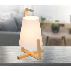 näve Tischleuchte Shoji mit Kunststoffschirm Bambus