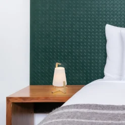 näve Tischleuchte Shoji mit Kunststoffschirm Bambus