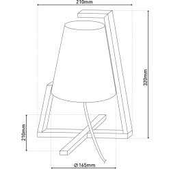 näve Tischleuchte Shoji mit Kunststoffschirm Bambus