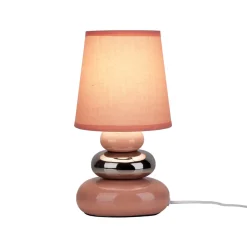 näve Tischleuchte Stoney rosa Keramik