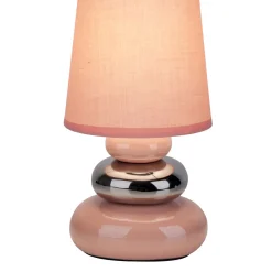 näve Tischleuchte Stoney rosa Keramik