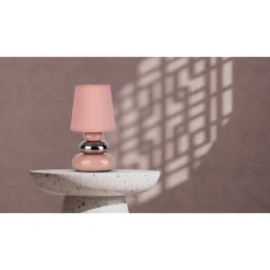 näve Tischleuchte Stoney rosa Keramik